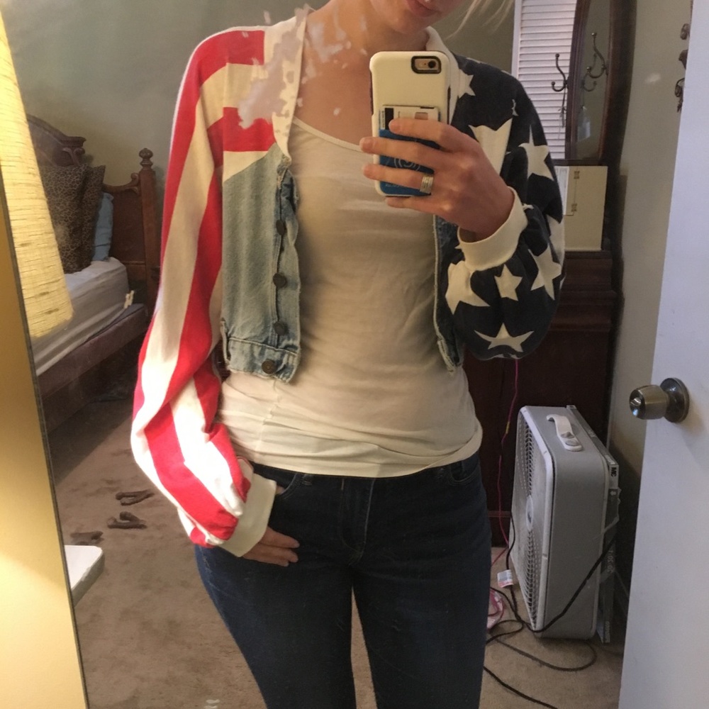 Vintage jean/American flag jacket